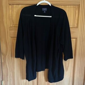 Chaps Women's Classic Black Cardigan